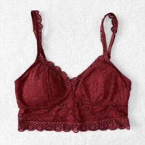 Hollister Lace Padded Bralette - Dark Red - Size S